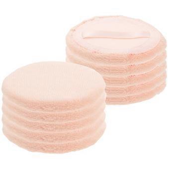 Pure Cotton Round Makeup Puff for Daily Use 10Pcs Beige Loose Powder Tool