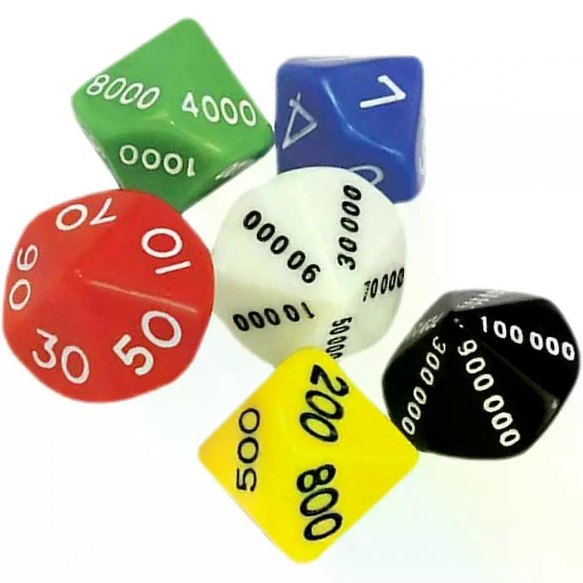 6pcs Game Dice Party Dice Numbered Plastic Standard Set
