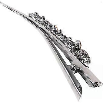 Large Duckbill Hair Clip with Rhinestone Inlaid Alloy