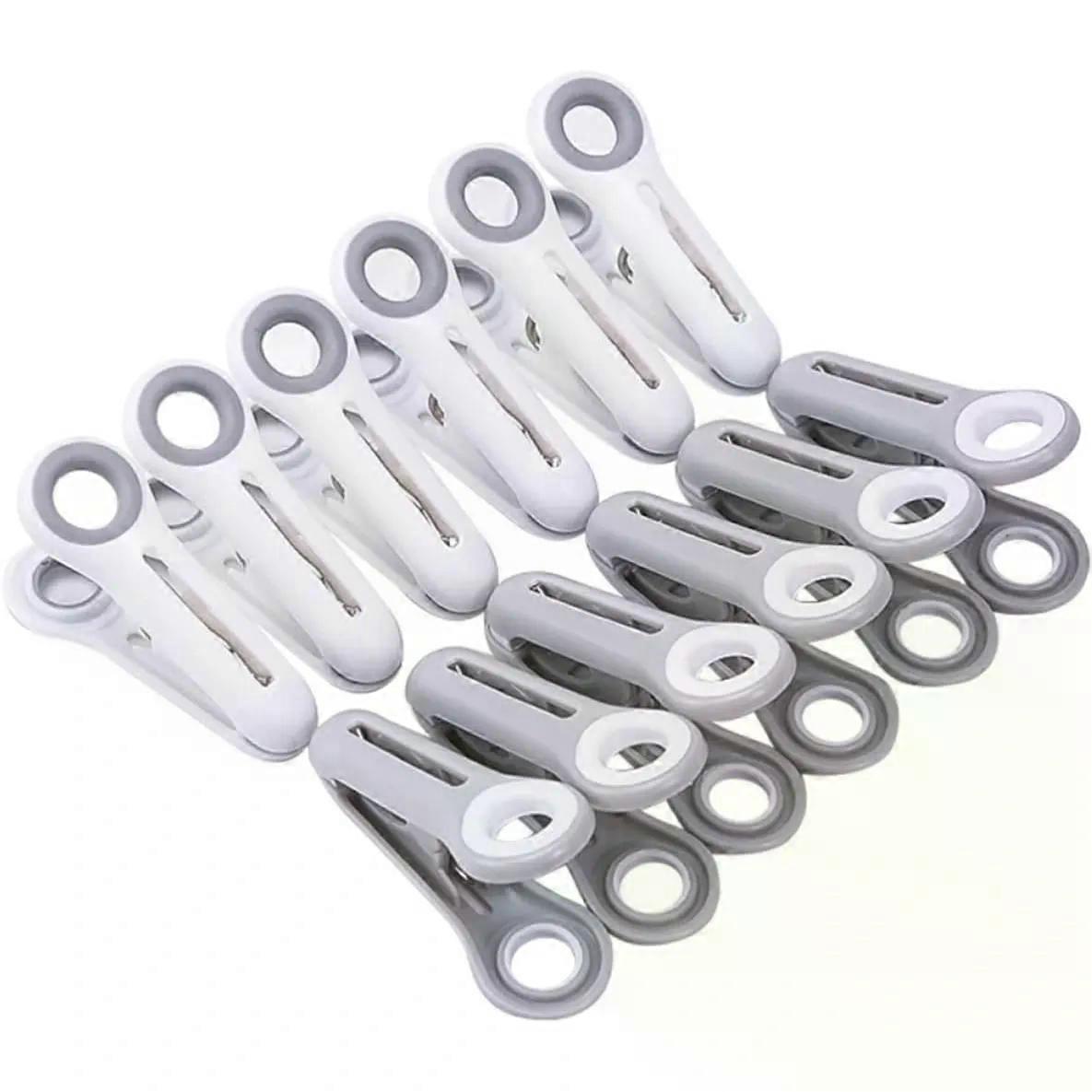 12pcs Windproof Clothes Drying Clips for Indoor Clothesline Use