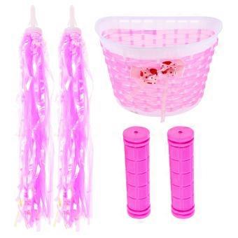 Kids Bike Handlebar Covers Basket for Child Bicycles 2Sets Pink