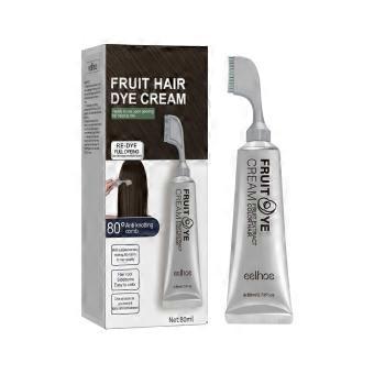 30Min Natural Hair Dye for Gray Hair, Dark Brown Color Cream with Macadamia Oil MoistureRich Formula