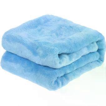 Blue Flannel Fleece Pet Blanket 50x70cm Polyester Fiber