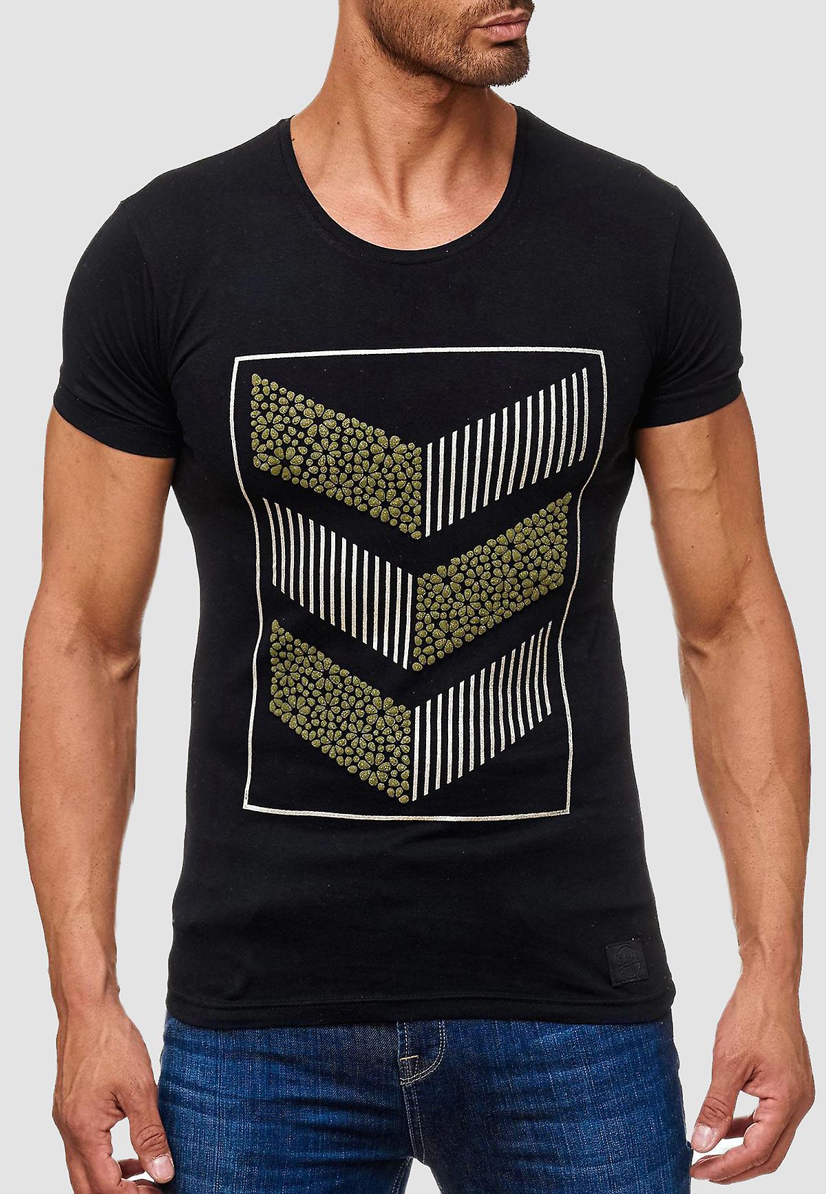Men's Tee Short Sleeve Top O-Neck Sparkle Print 3D Texture Pattern