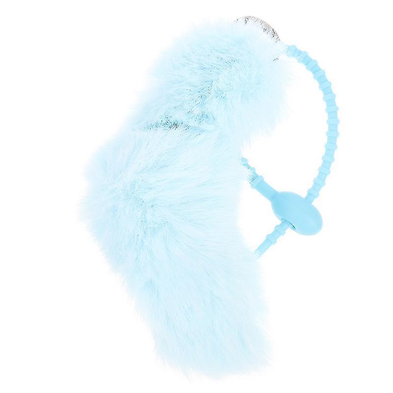 24X5.5cm Sky-blue Vehicle Rear View Mirror Ornaments Plush Pendant Plush Key Chain Pendant Bag Penda