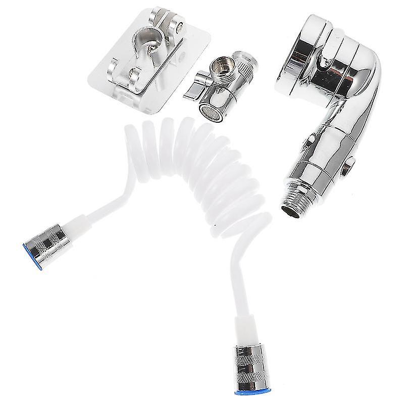 14X7cm Silver Shower Stalls & Kits 1 Set Handheld Shower Sprinkler Sink Hose Shower Head Adjustable