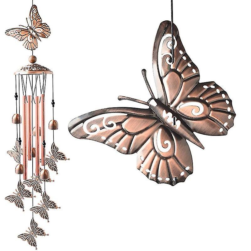 Butterfly Aluminum Pipe Wind Chimes, Courtyard Garden Decoration, Housewarming Gift.
