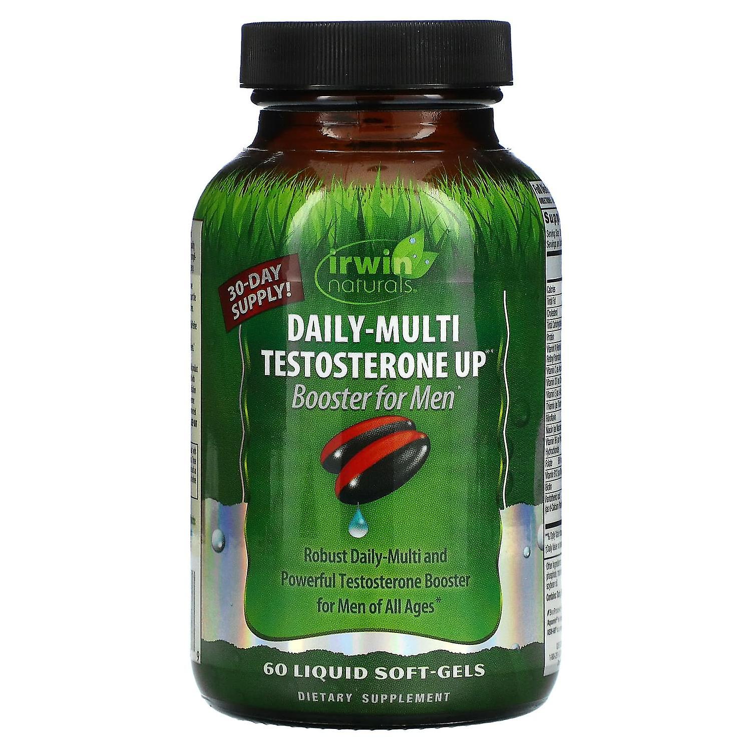 Irwin Naturals, Daily-Multi Testosterone Up Booster For Men, 60 Liquid Soft-Gels