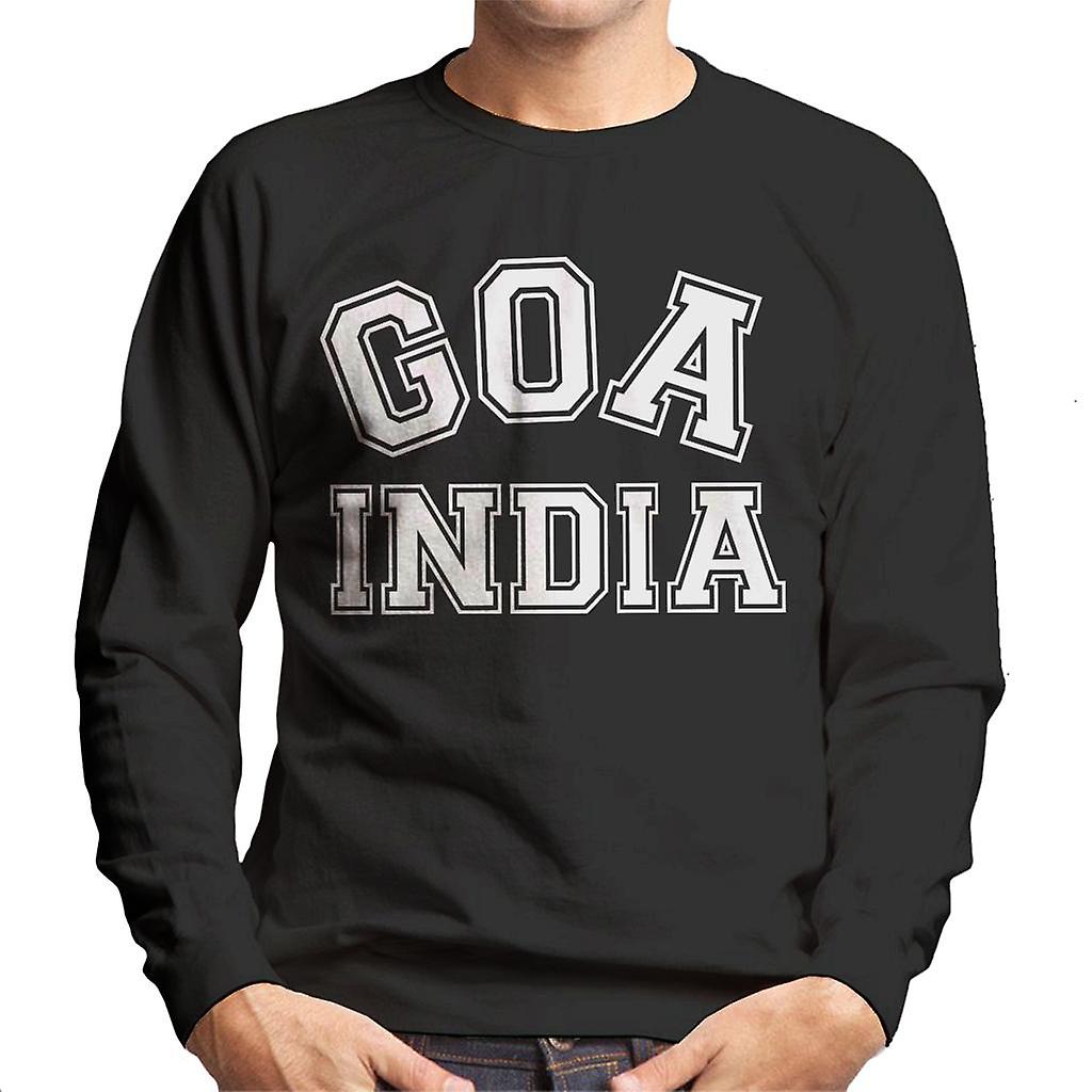 Goa Indien Varsity Style Font mäns tröja