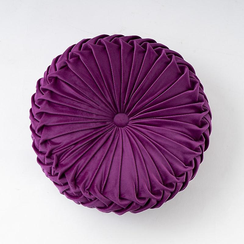 40x13cm Nordic Cushion Round Solid Color Office All-match Pillow Handmade Pleated Floor Pillow