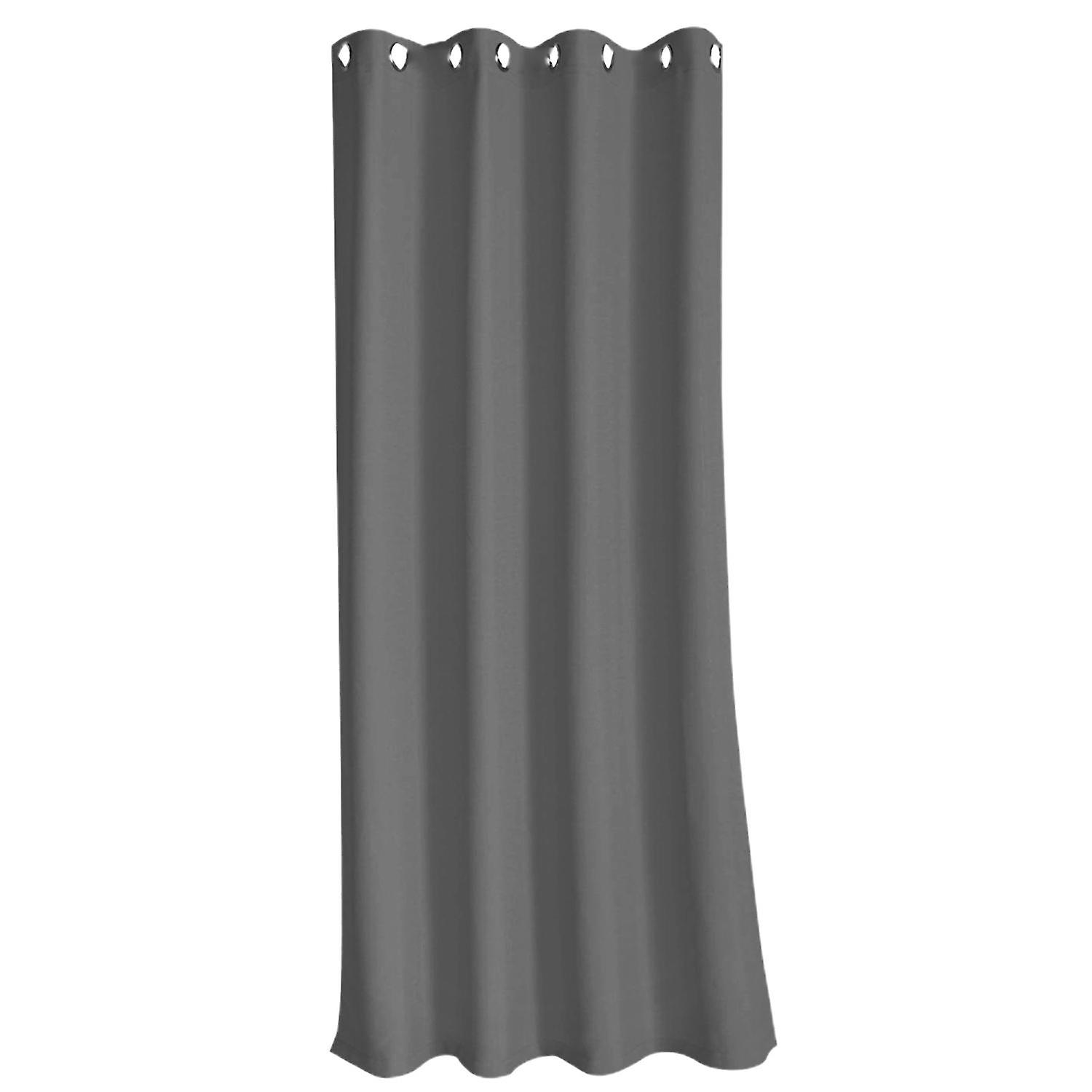 ZHOUBA Grommet Curtain Solid Color Waterproof Polyester Sun Blocking Floor Drape for Outdoor