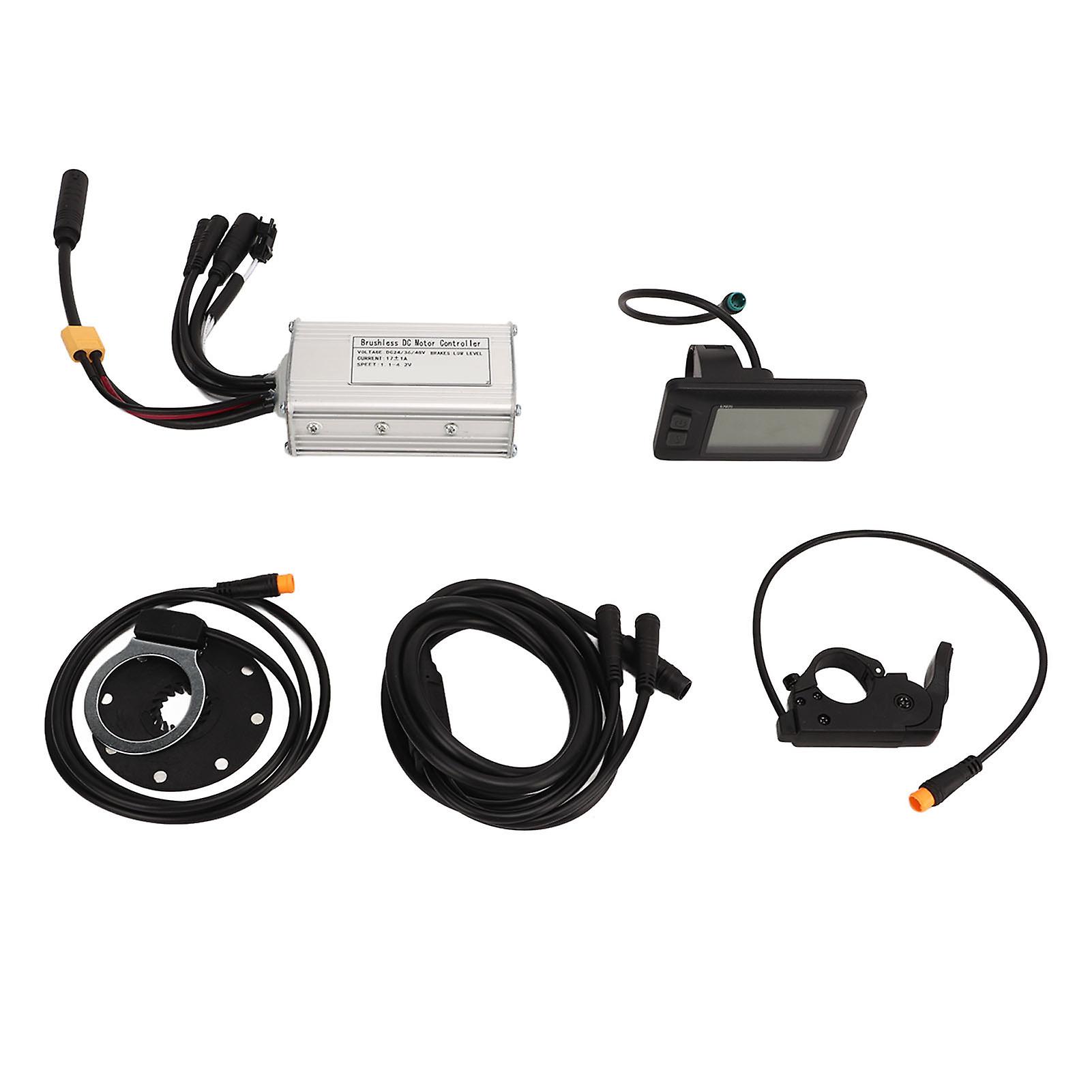 DC 24V 36V 48V 17A Sine Wave Electric Bike Controller EN05 Panel with Power Sensor Thumb Throttle for Bike Conversion