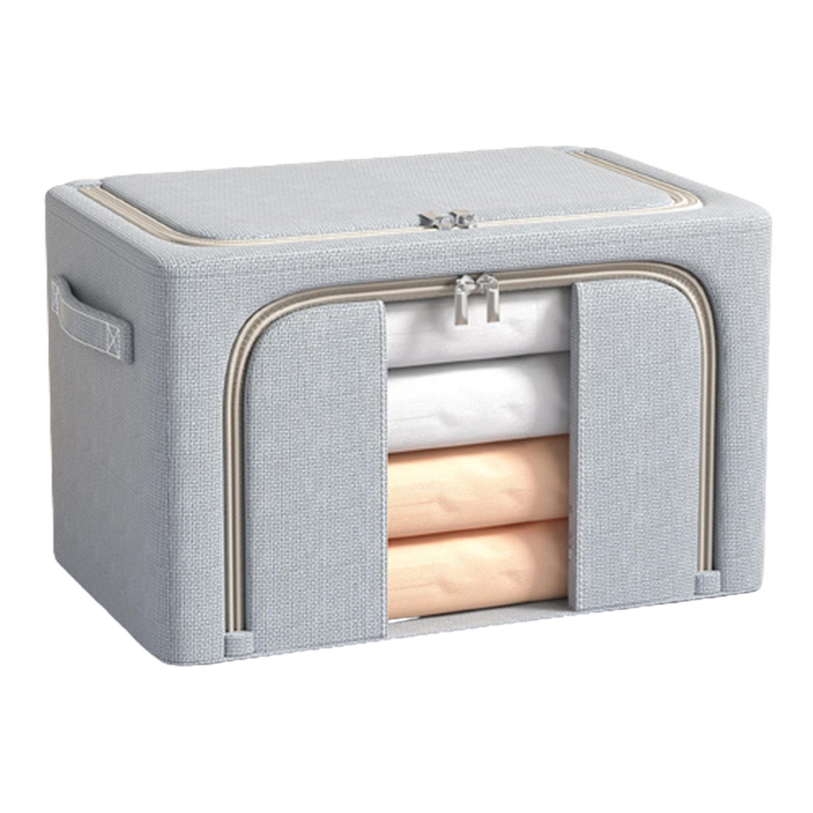 Folding Fabric Storage Box Stackable Linen Fabric Box Organizer