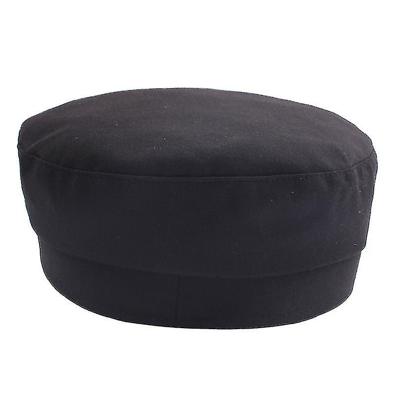 Cappello Vintage QUUPY In Feltro Nero Con Fibbia | Stile Breton, Fiddler, Flat Top | Unisex, 21x11x14 Cm, Leggero