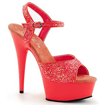 Pleaser Kvinders sko Delight-609uvg Neon Coral Gltr/koral