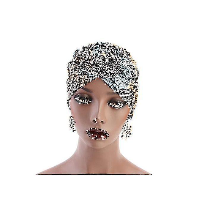 Vortex Knot Pattern Print Ankara Bonnets Hat Ladies Turban--