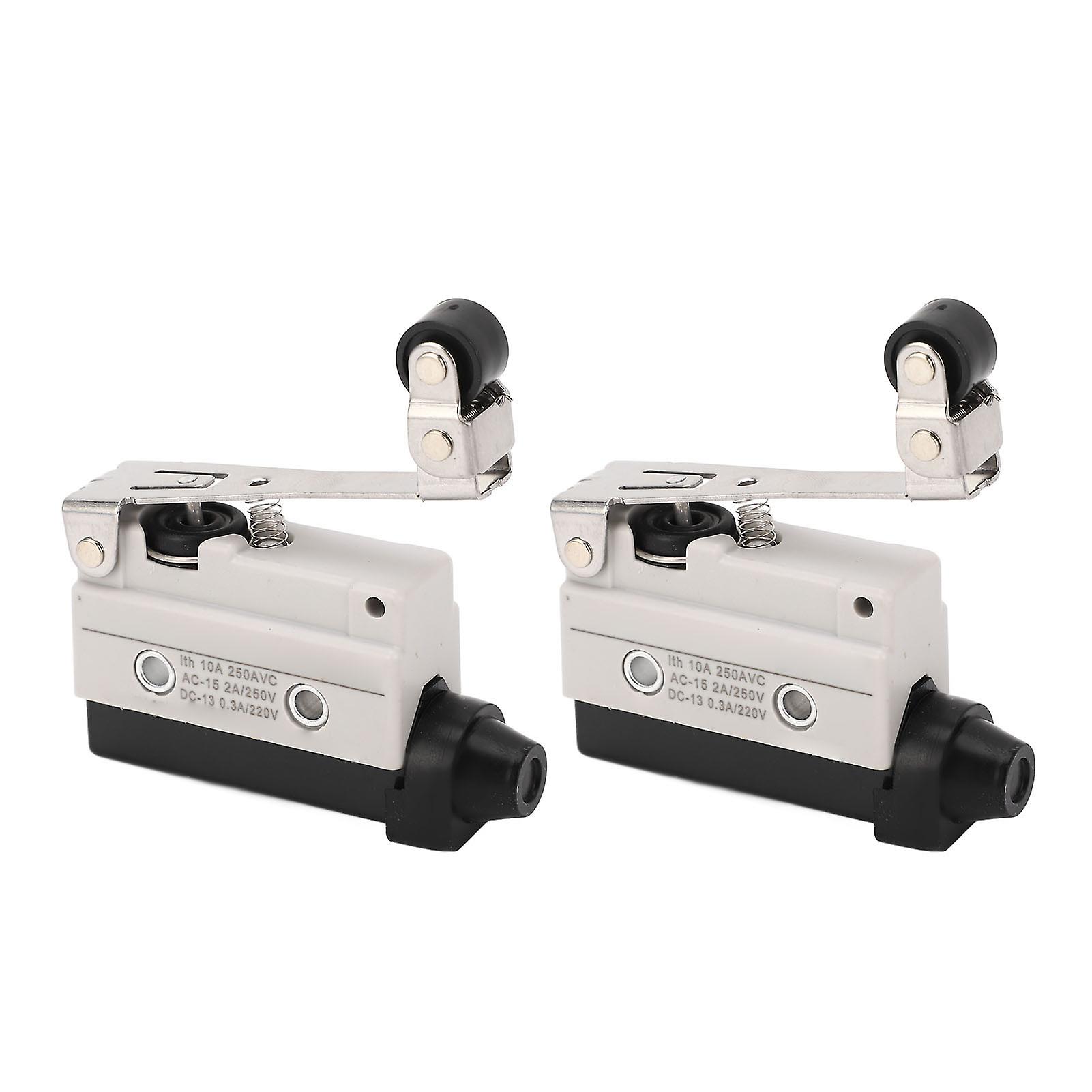 2Pcs Micro Limit Switch Roller Lever 200OF 60RF 11PT 3OT 2.4MD 50±1.2OP NO+NC 250V AC for Machine