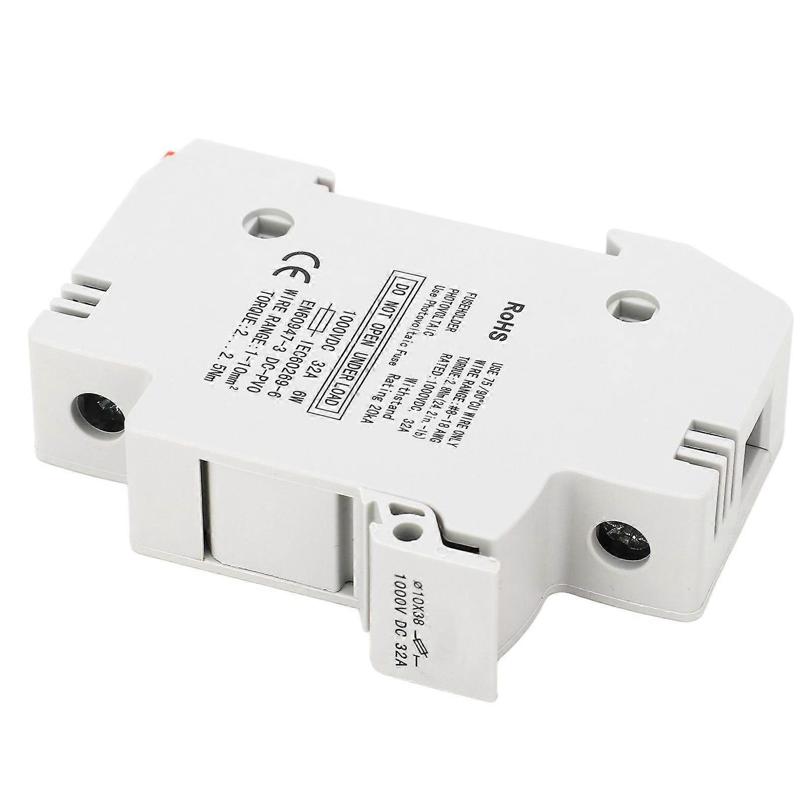 MidNite Solar MNTS-AD Touch Safe Fuse Holder - 30A, 1000VDC, DIN Rail Mount, White
