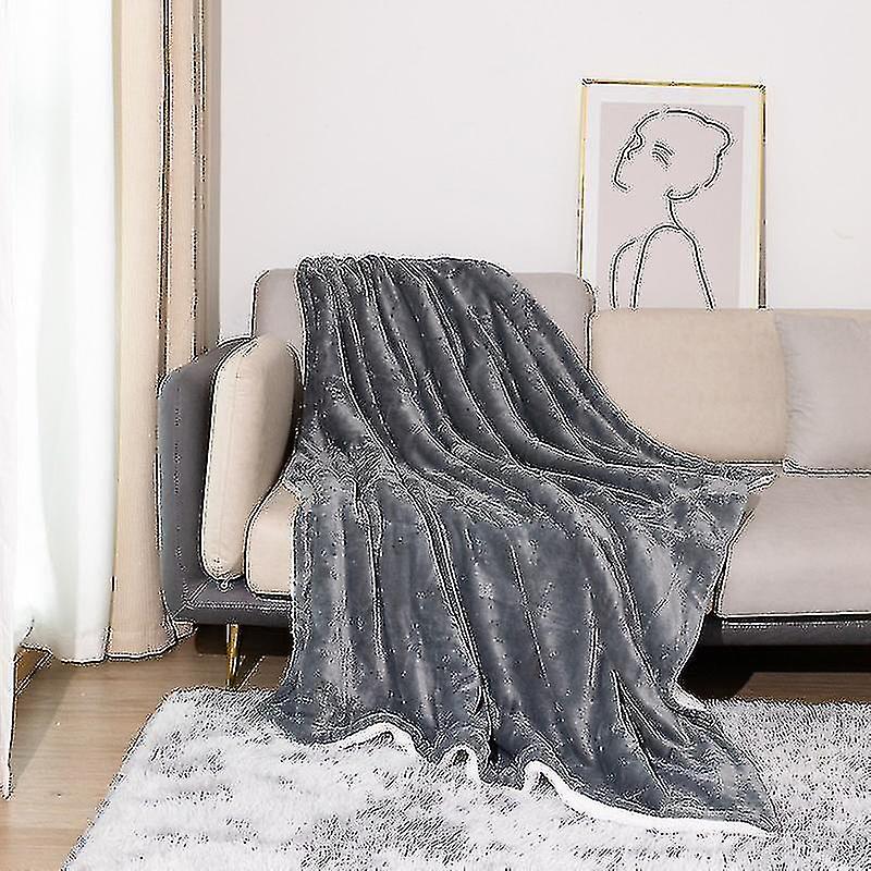 Sherpa Blanket Thickened Warm Double Layer Flannel Throw Blanket 130x160cm