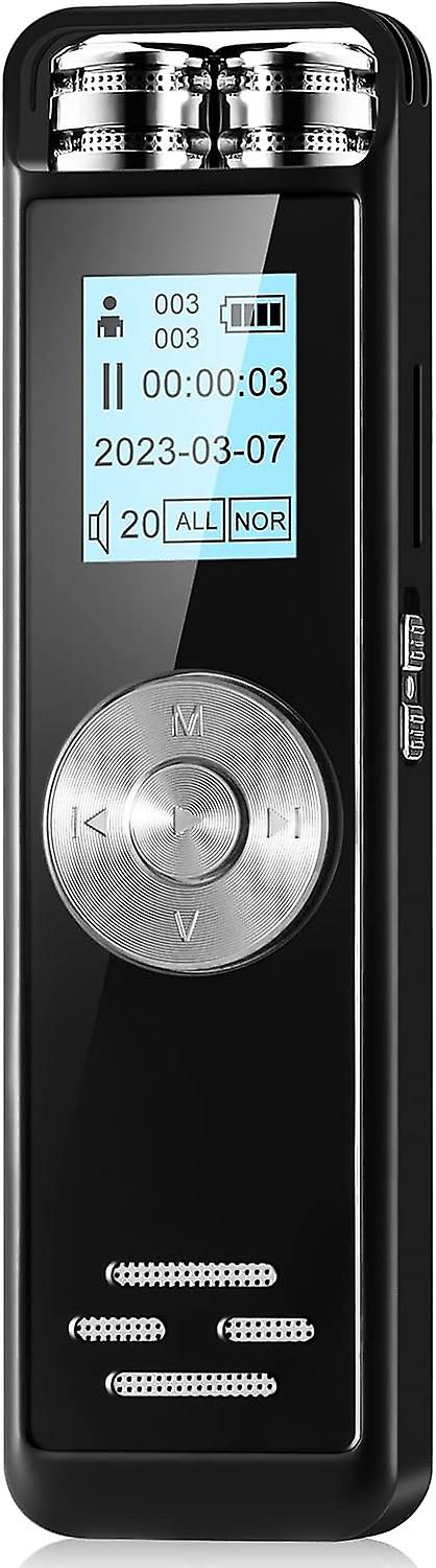 Audio recorder, portable rechargeable audio recorder with 8GB memory, MP3 player with speaker function, smart digital audio recorder for meetings, int