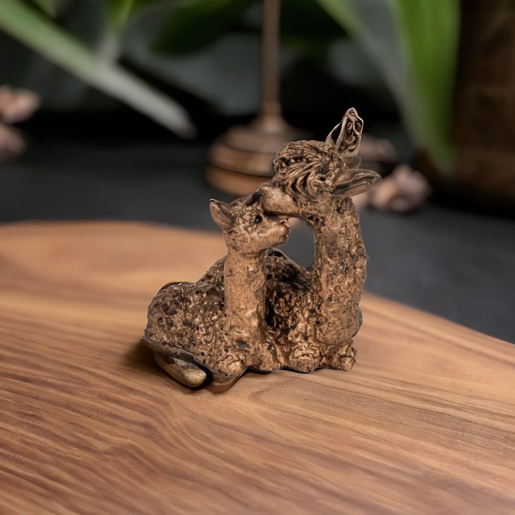 Alpaca Pair Sitting Figurine By Allianceinteriorsltd