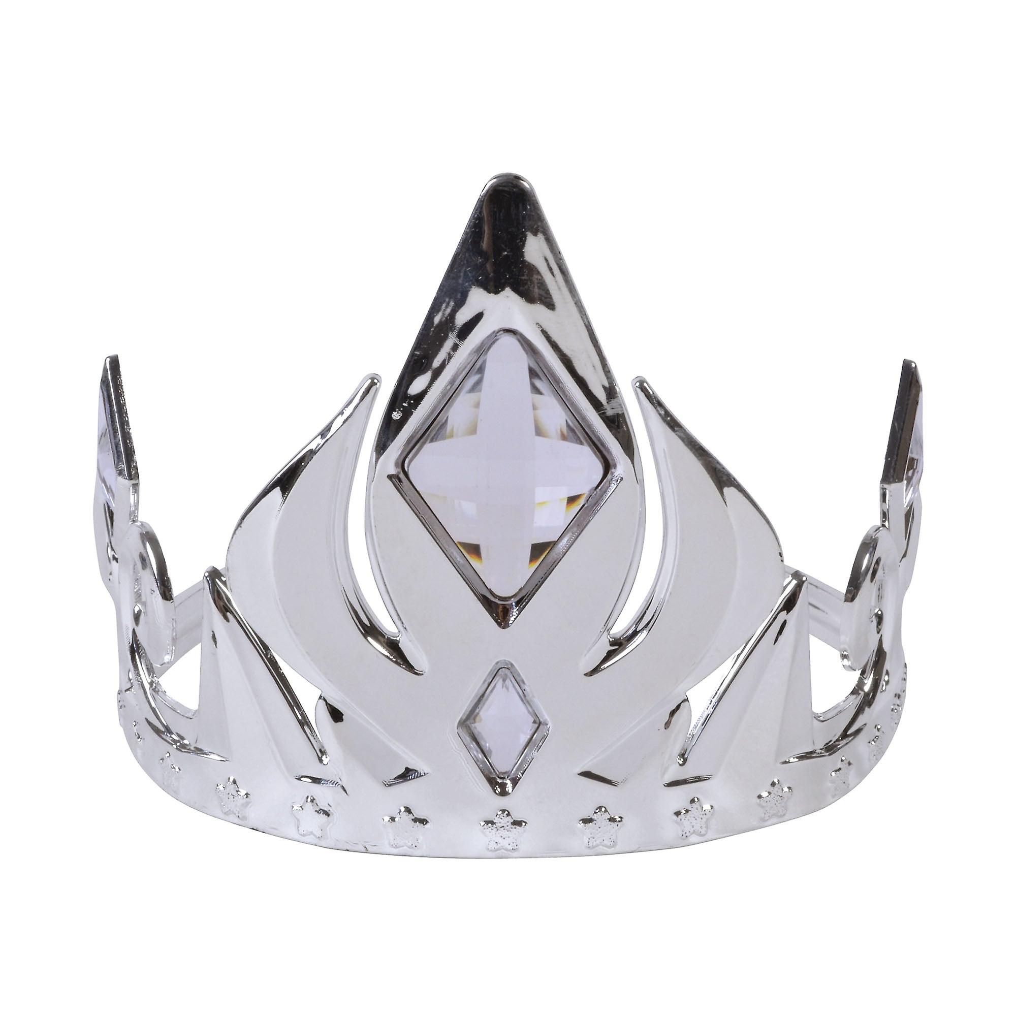 Silver Crown Tiara With Clear Stones Ba2129