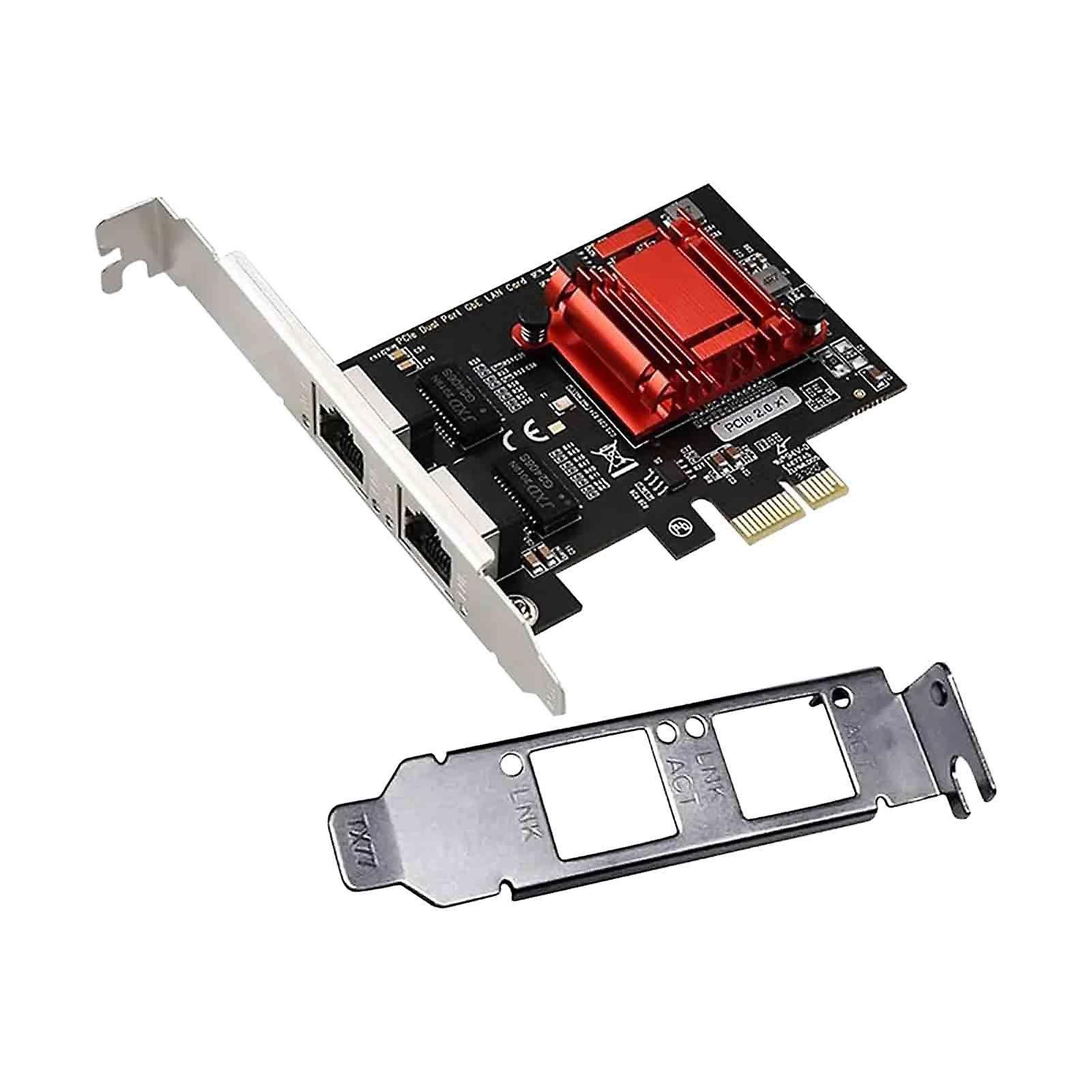 بطاقة شبكة PCIe Gigabit مزدوجة المنفذ 1000M محول إيثرنت منفذين Freebsd 82575/82576 Dos Windows LAN بطاقة بطاقة واجهة الشبكة (NIC) PCI Express