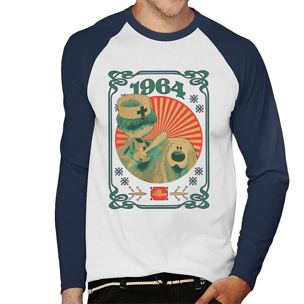 The Magic Roundabout Retro Brush Dougal Men's Baseball Long Sleeved T-Shirt