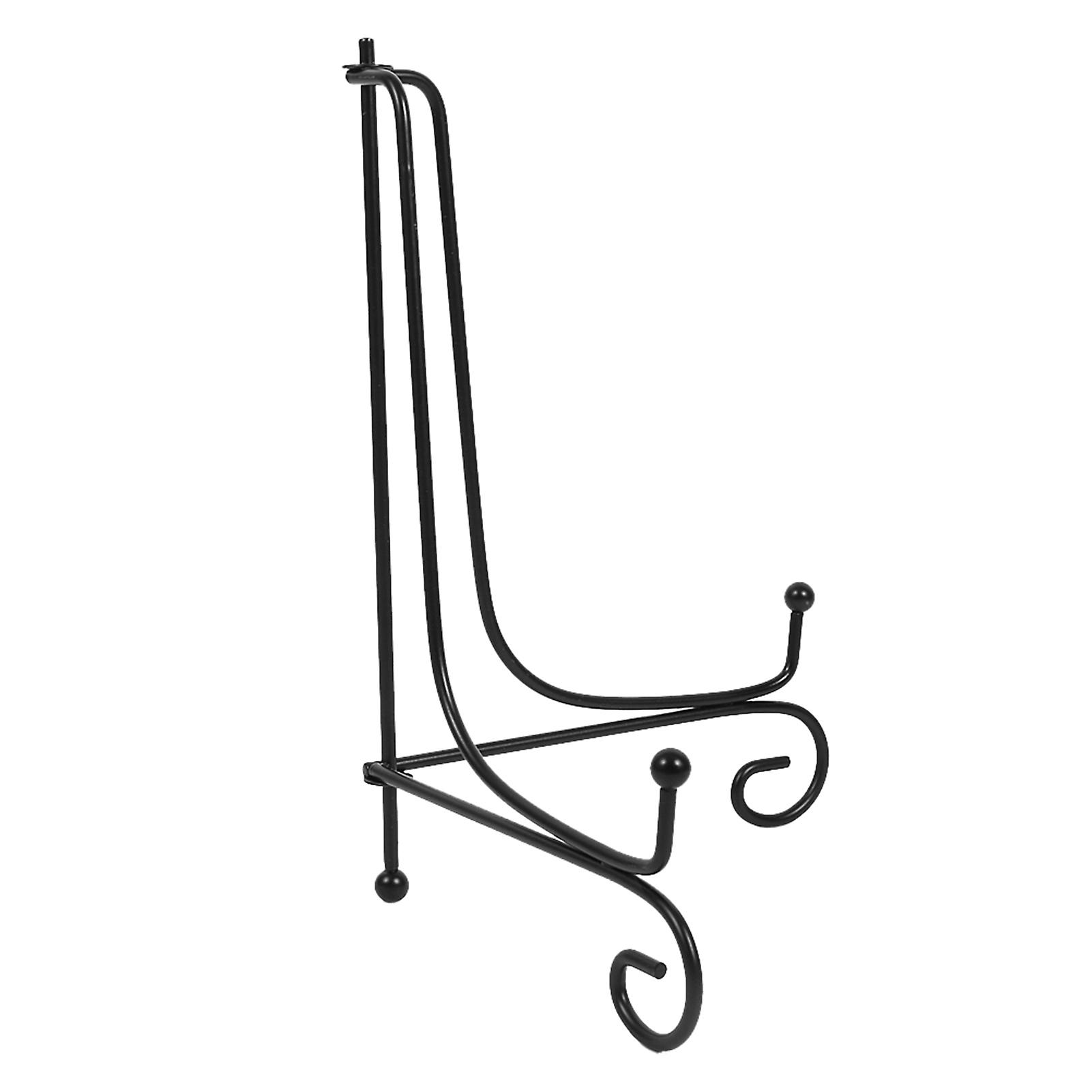 Uadme Iron Display Stand, Classic Black Easel Display Holder for Bowl Plate Photo Frame Book Artwor(8 Inch)