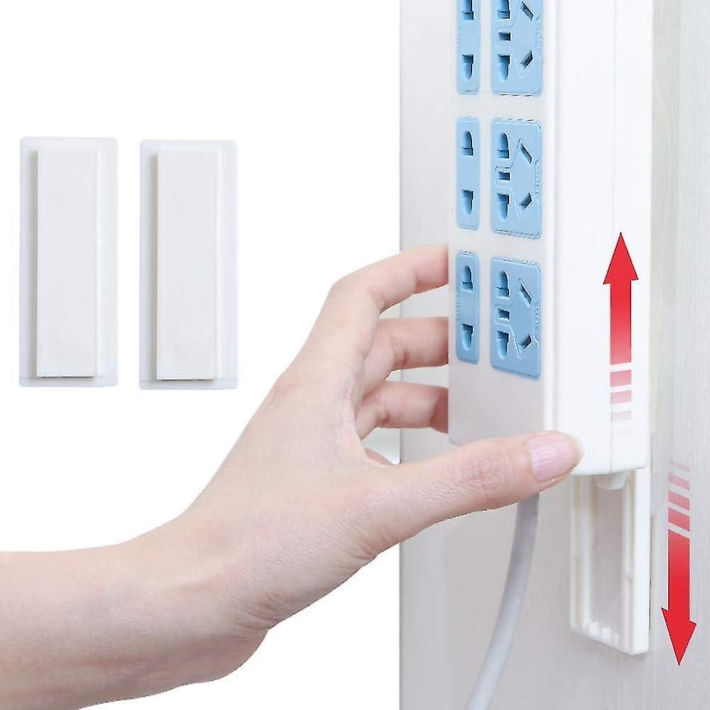 Power Strip Wall Mount (4 Pieces), Punch-Free Self-Adhesive Smart Power Strip Fixing for Plug-in Soc