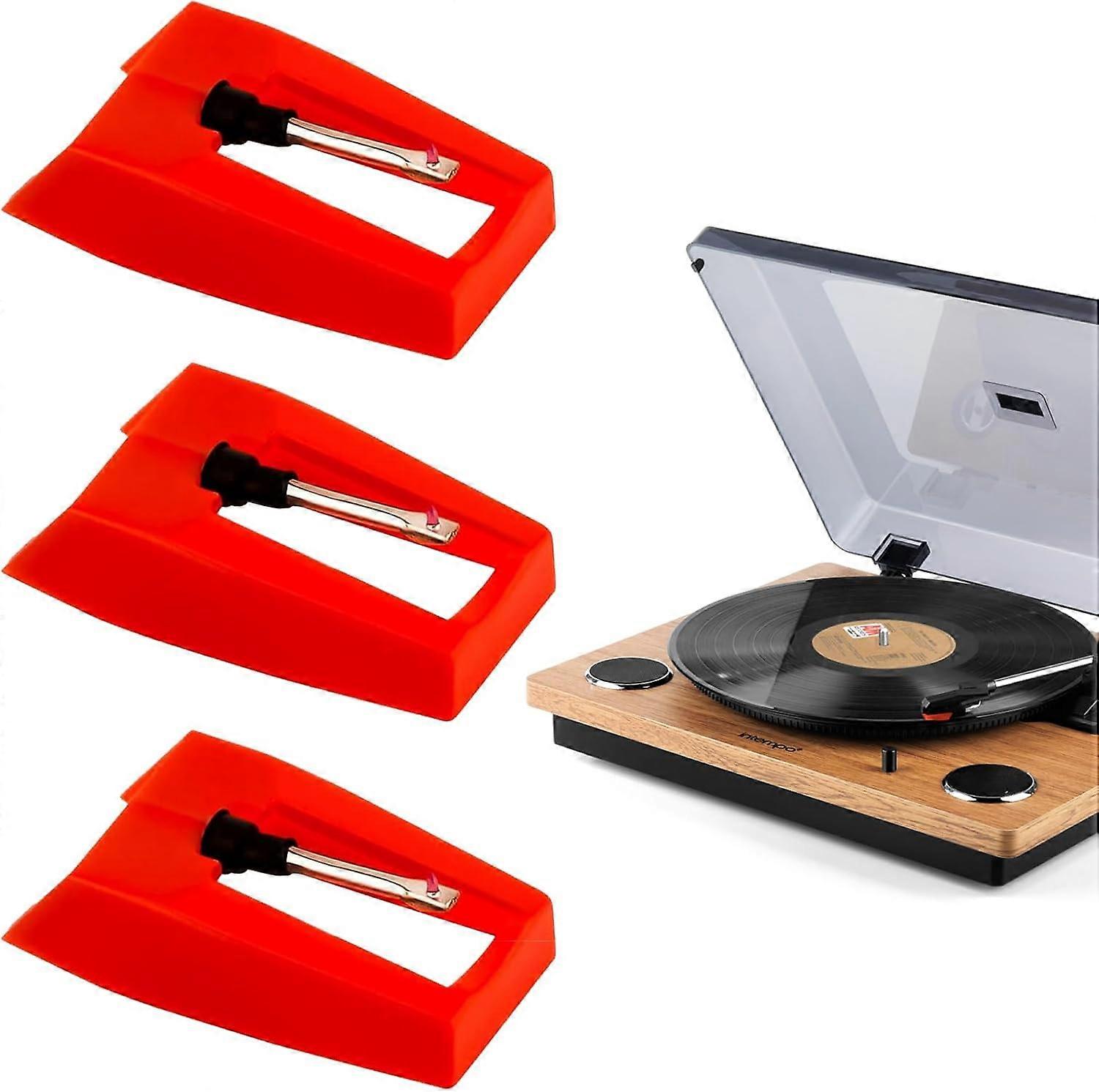 3pcs Record Player Needle,Turntable Replacement Needle Durable Record Player Needle Replacement Accessories,Replacement Player Needle Accessories for 