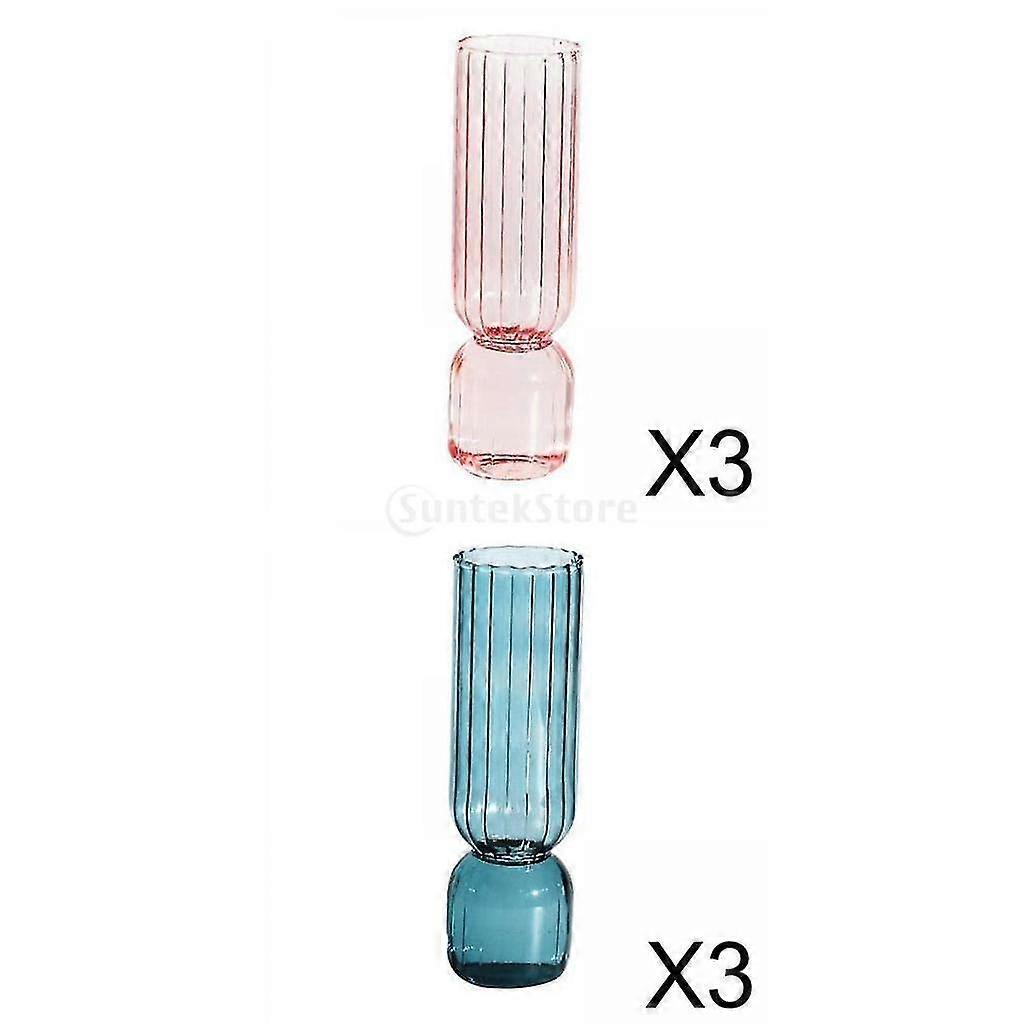 hg 6pcs Nordic Style Art Clear Glass Bubble Vase Holder Container Home Decor