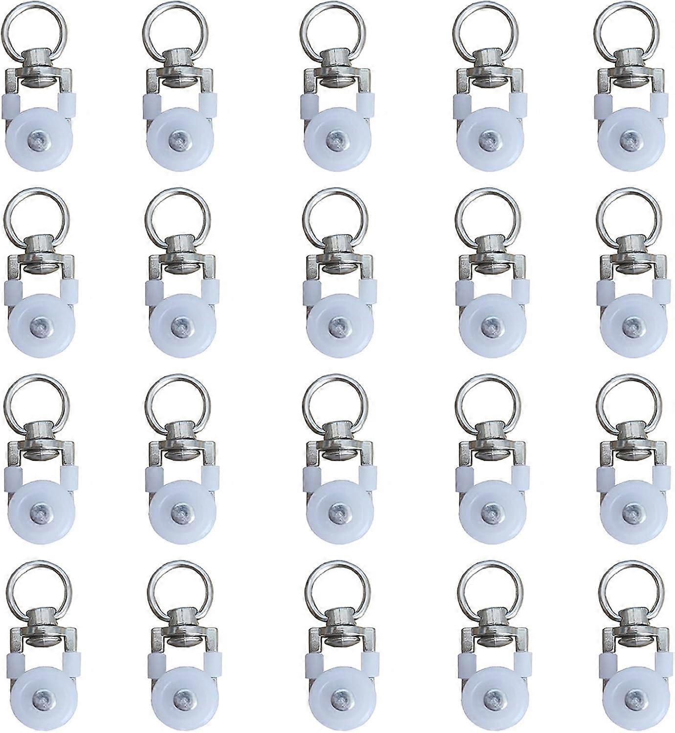 20pcs Curtain Track Rollers,Track Rollers,Curtain Rod Rollers Slides,Silent Pulley,Double Window Curtain Track Roller Track,for Windows Curtain T