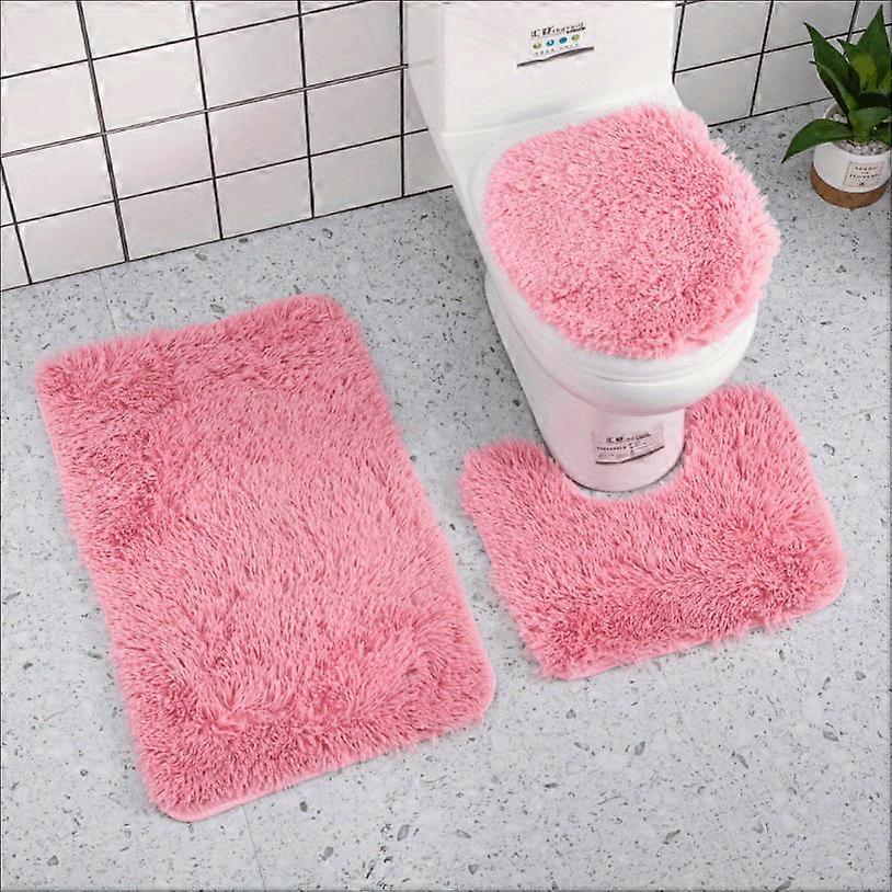 3-Piece Luxurious Plush Bathroom Mat Set - Ultra-Soft, Absorbent, Quick-Dry Fibers with Non-Slip Backing - Perfect for Daily Use and Fall Bathroom Dec