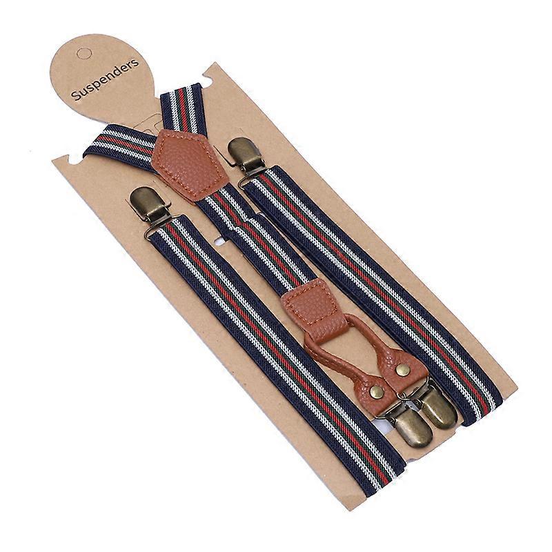 Fashion Men Striped Elastic Suspenders Belt Bronze Clip-on Women - Main Image