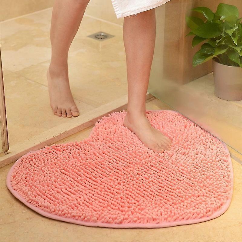 Heart Shaped Rug Love Decorative Floor Mat Heart Shag Shower Mat Non Slip Washable Doormat Entrance