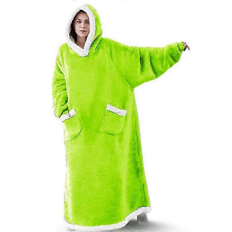Winter Blanket Extended Vertical Pocket Flip Fur Lazy Blanket Flannel Lamb Wool Tv Blanket Bathrobe