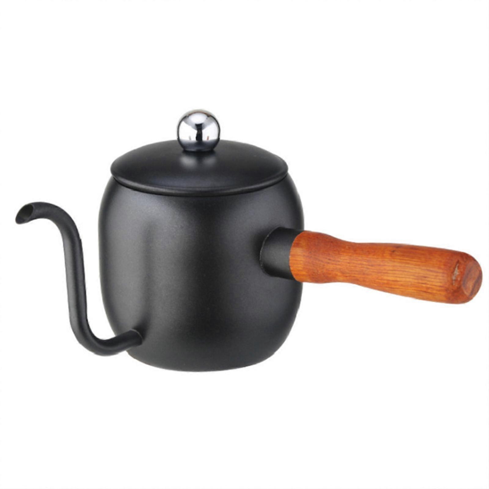 Fine Spout Hand Coffee Pots with Wooden Handle Professional Sturdy Coffee Pots for Coffee Shop