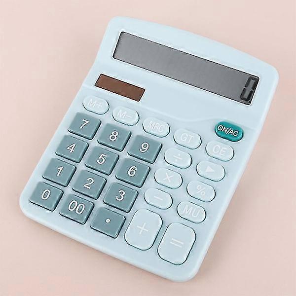 12 Digit Electronic Calculator Solar Calculator Dual Power Des Blue,2024 Ping