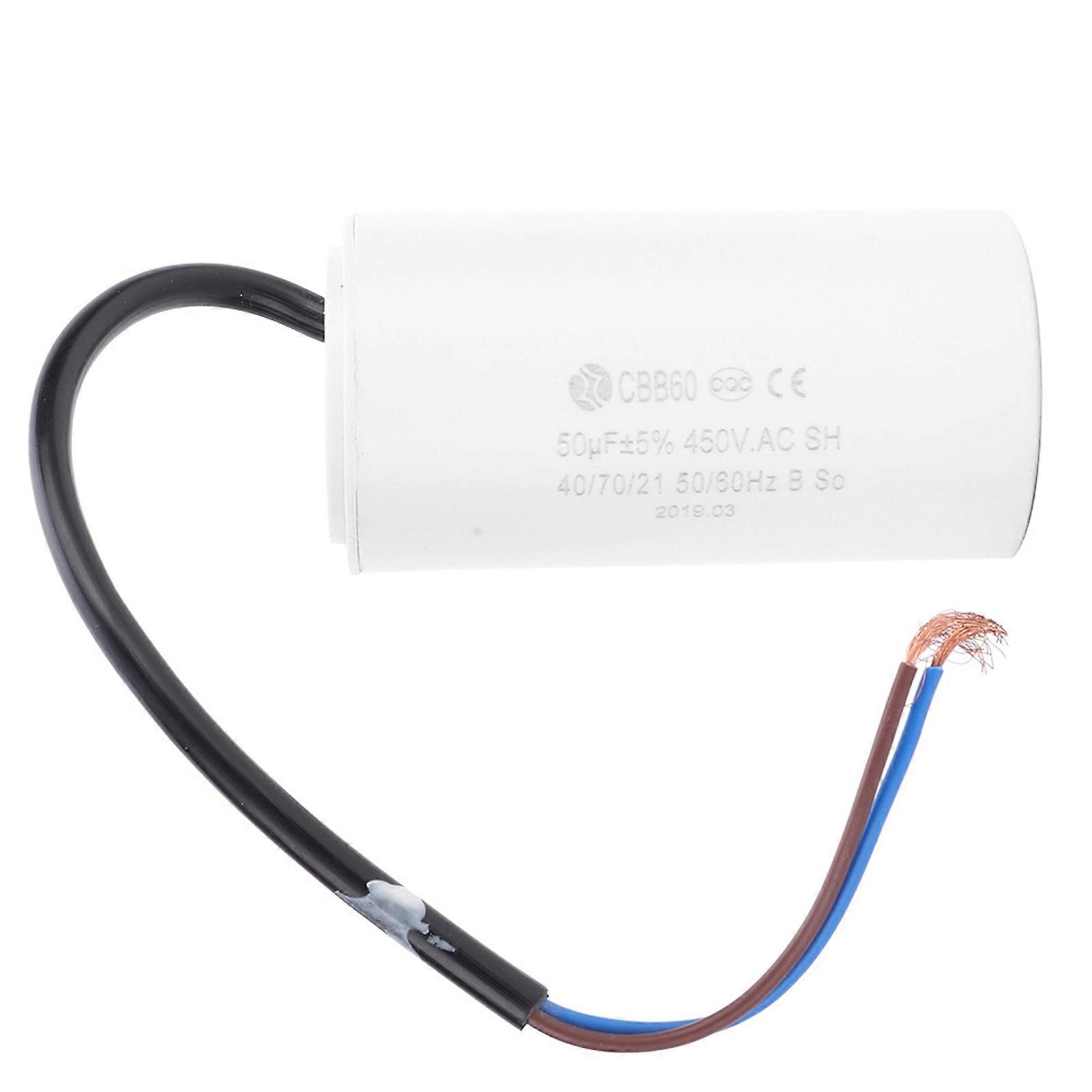 CBB60 Motor Starting Capacitor 450V 50uF Microfarad Capacitor Wire Lead