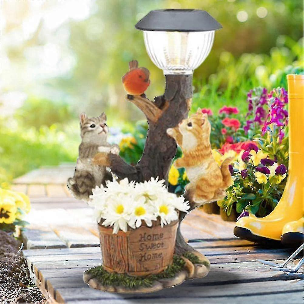 QH & Garden Solar Squirrel Statue Light - Waterproof Resin Outdoor Decor For Yard, Pathway, Balcony & Gifts