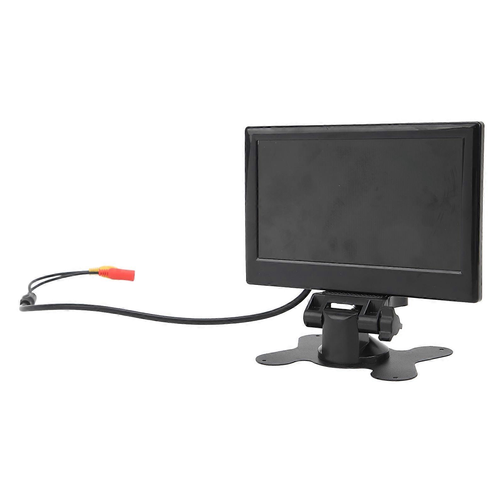7in Car Reversing Monitor 12 to 24V 170 Degree Wide Angle Color LCD HD Two Way Video Input for Truck Trailer Van Vehicles 8LED Light Camera 