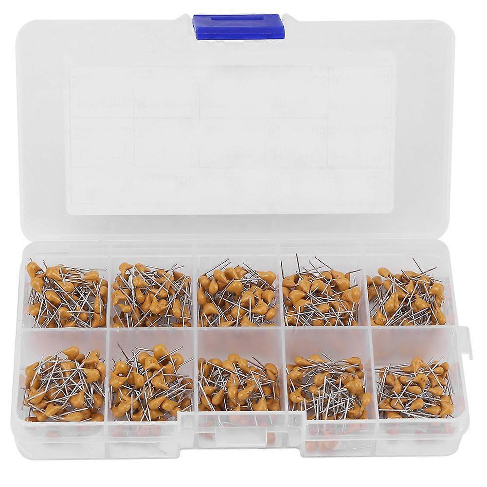 500pcs 10 Values 50V 10PF-680PF Monolithic Ceramic Capacitor Assorted Kit