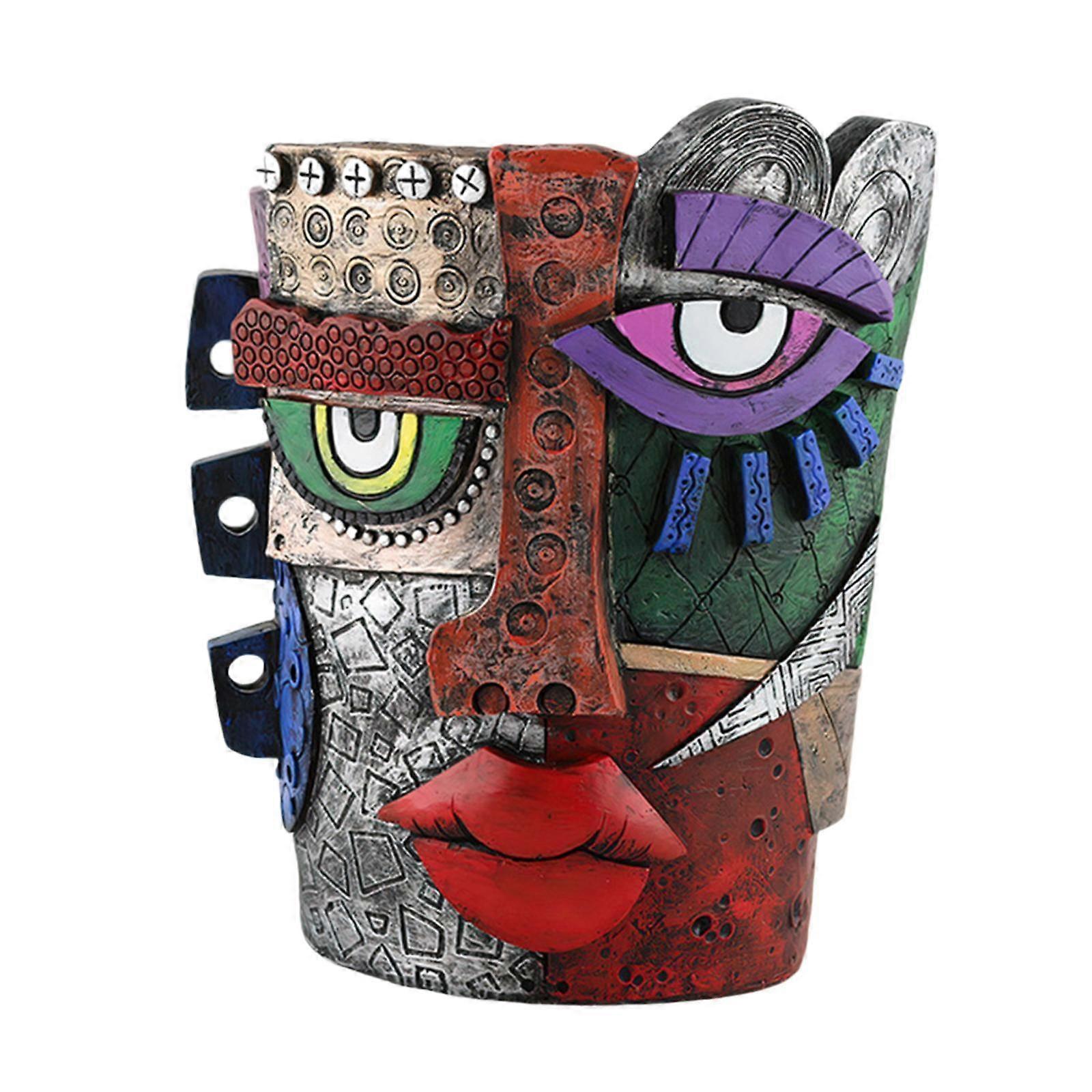 abstrait visage plante pot fleur vase ornement affichage stylo porte maya jardinière