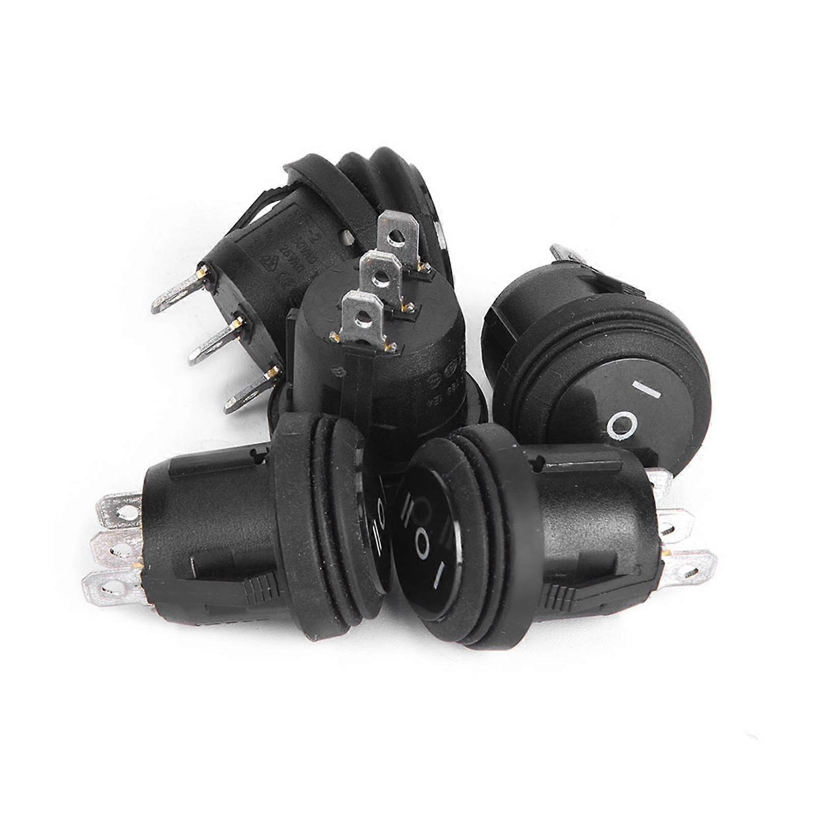 5pcs 3 Position ON/OFF/ON Black Round Rocker Switch 3 Pin 10A/125V 6A ...