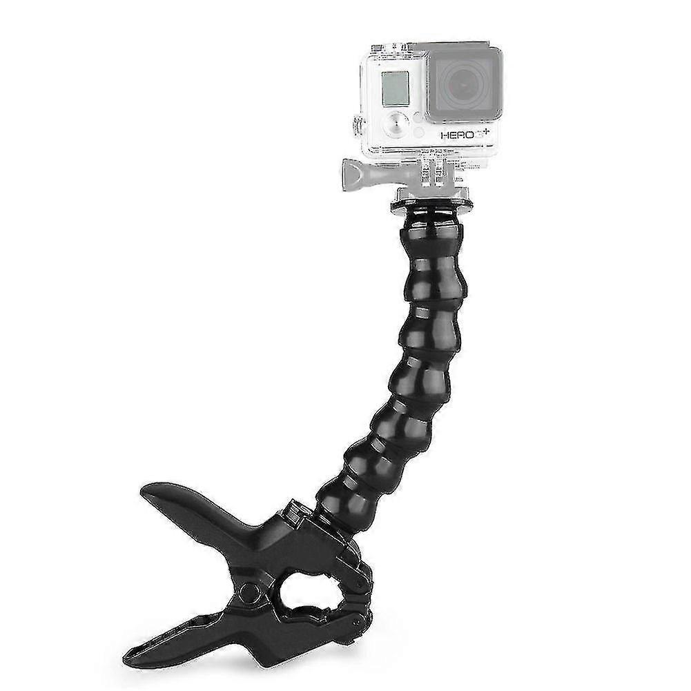 Camera Gimbal Clamp, Mount Gooseneck Action Camera Accessories, Black, 1pcs