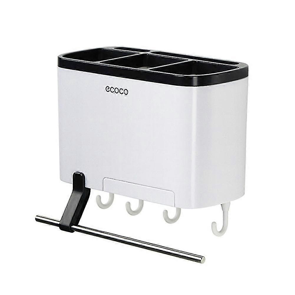 Chopsticks Tube Wall-Mounted Drain Holder with Hooks Multifunction Kitchen Accessories Tableware S