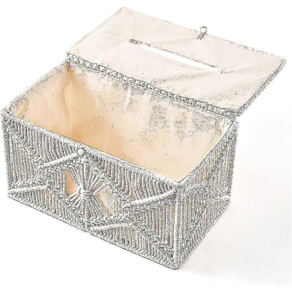 Tissue Box Cover Boho R Rectangular Tissue H With Bead Le Macrame Napkin Tissues