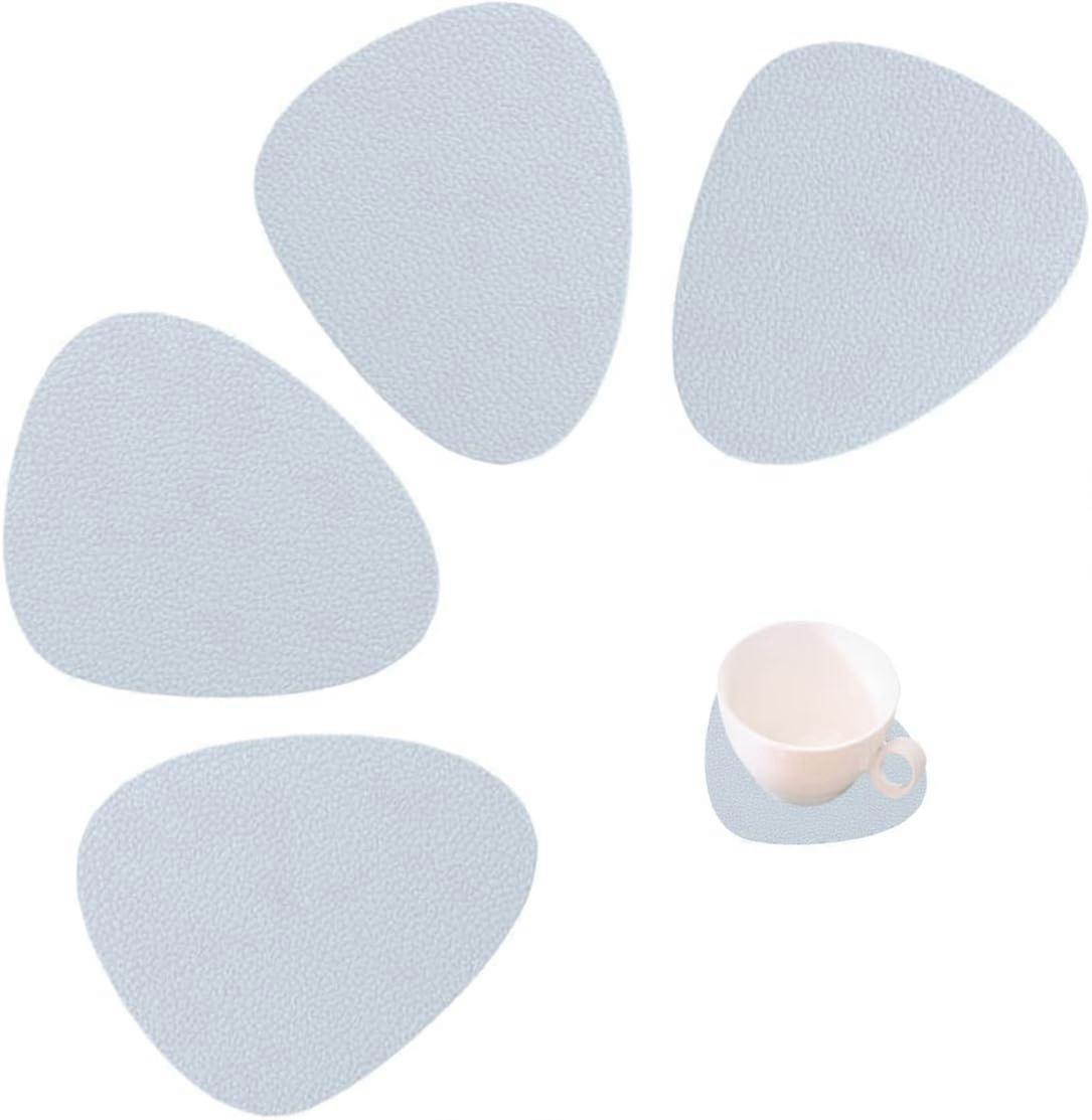 4pcs Drop Shaped Litchi Pattern Coasters Cup Mat for Coffee Drink Tableware Non-Slip Coasters Waterproof Easy to Clean
