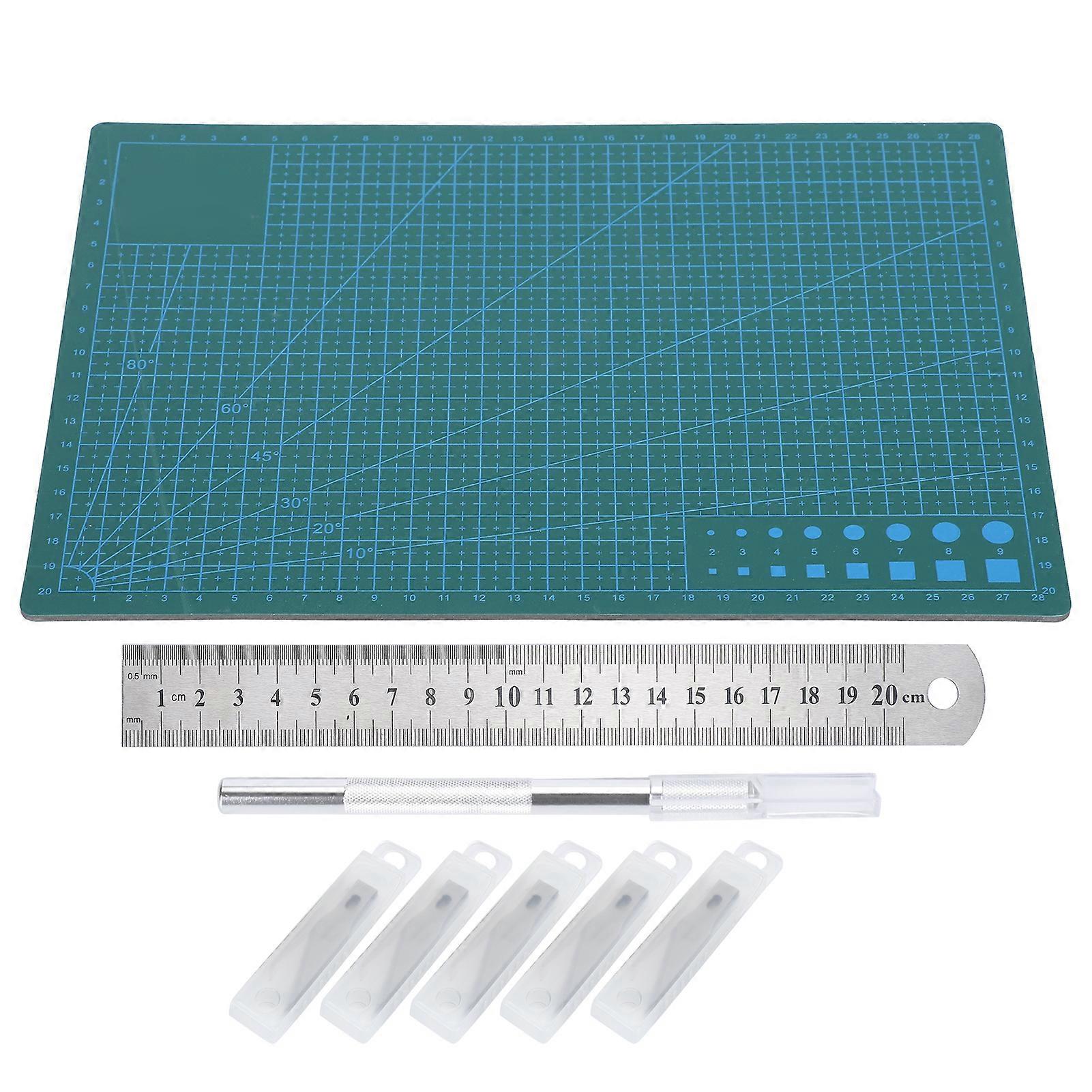 Cutting Mat A4 with Blade Model Cut Pad Craft Paper Carving Engraving Scale Board
